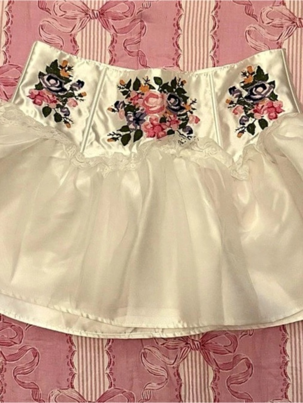 Sugar thrillz White embroidered skirt
